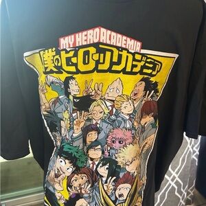 My Hero Academia T-Shirt Size 2XL Black Graphic Tee Funimation Anime